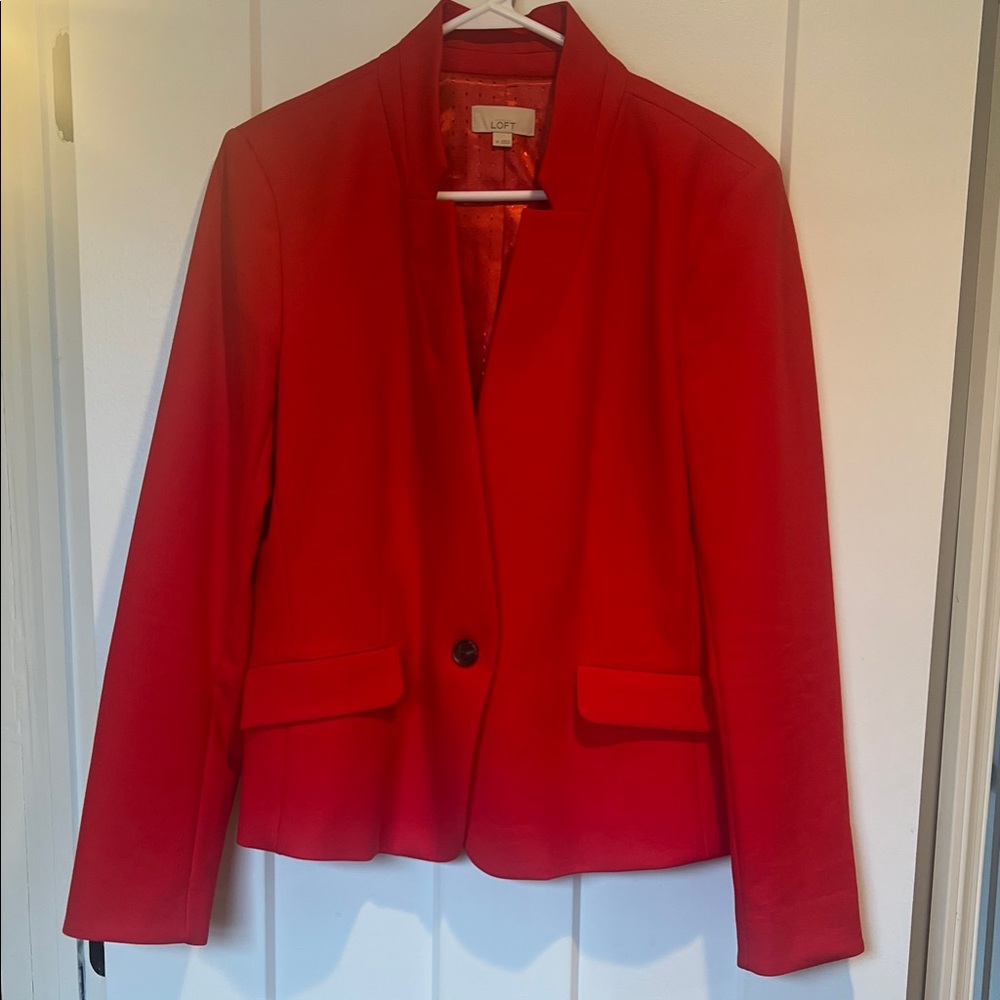 LOFT Women's Vibrant Red Blazer